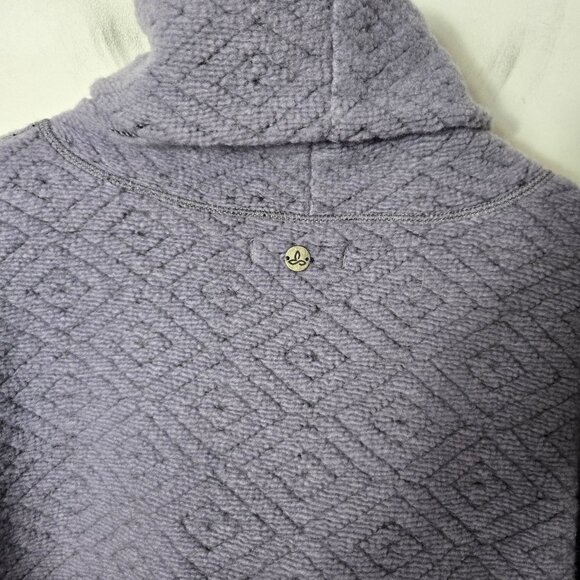 Prana Women's Size M Crestland Pullover Turtleneck Sweater Purple Poly Wool Blen - Picture 7 of 9